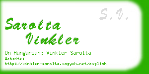 sarolta vinkler business card